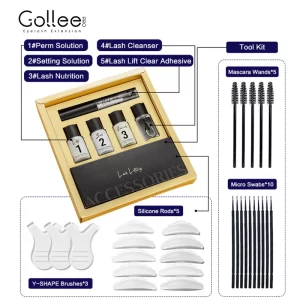 Gollee Lash and Brow Curling Kit Natural Eyelash Lifting Perm Treatment Makeup Set 4-6 Weeks For Lash Curler Perm Long Lasting - Image 5