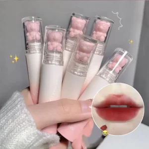 Cute Lip Glaze Girl Chestnut Pink Lip Mud Korean Makeup Girl Lip Gloss Makeup Cosmetics Velvet Waterpoor Lipstick - Image 4
