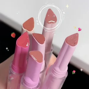 Moisturising Lipstick Pen Waterproof Jelly Lip Glaze Mirror Water Lipstick Heart-shaped Lip Gloss Non-stick Cup Korean Cosmetic - Image 4