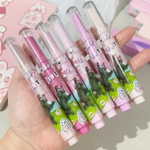 Moisturising Lipstick Pen Waterproof Jelly Lip Glaze Mirror Water Lipstick Heart-shaped Lip Gloss Non-stick Cup Korean Cosmetic - Image 2